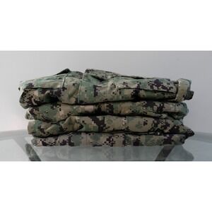 Lot of 4 - U.S Navy USN Working Uniform Shirt Type III Woodland Camo Medium Long